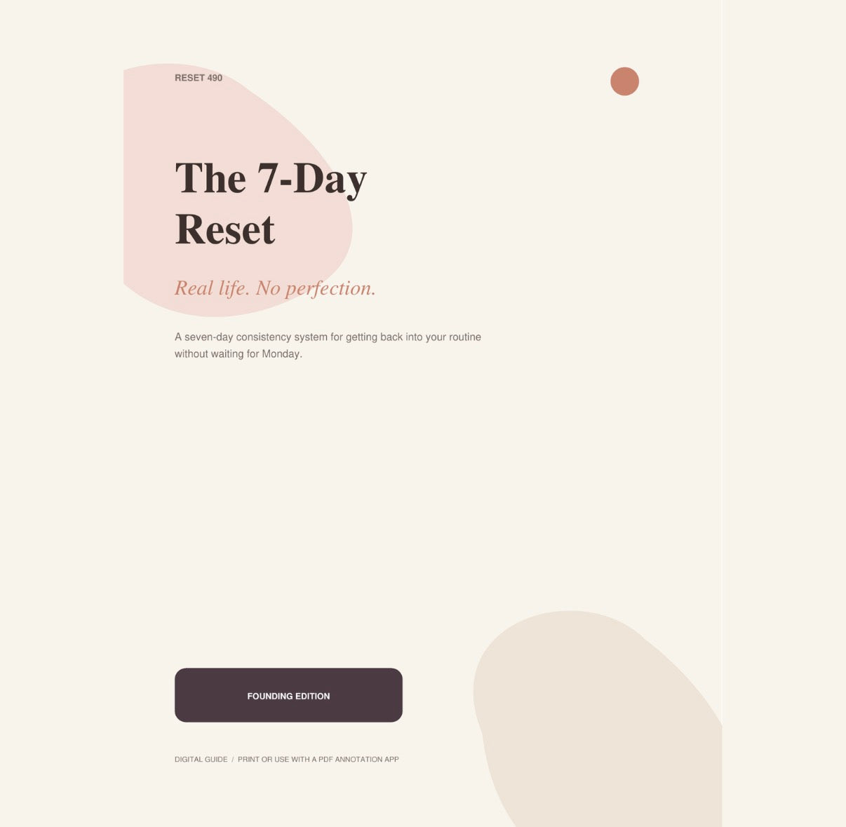 Reset 490 — 7-Day Consistency Reset | Founding Edition
